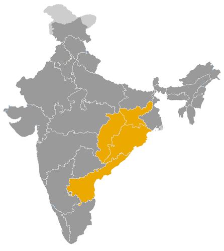 Inde • |0850/1150| • dynastie Somavamsi: carte